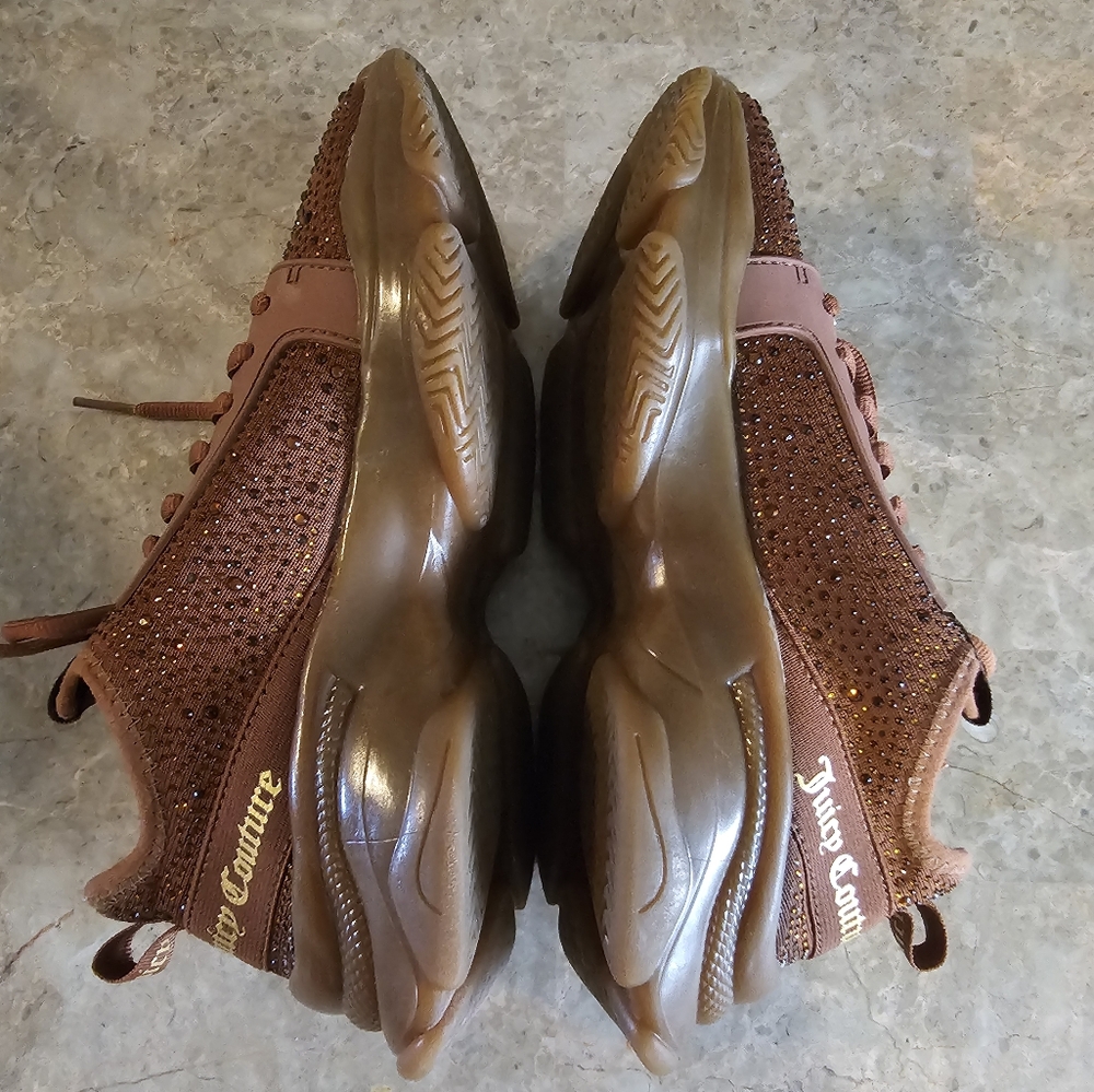 Juicy Couture rhinestone sneakers Ginger brown Adana women's size 7.5 no box - Picture 5 of 12